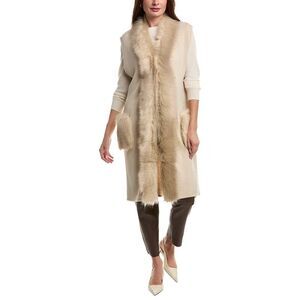 Surell Accessories Knit Vest, White